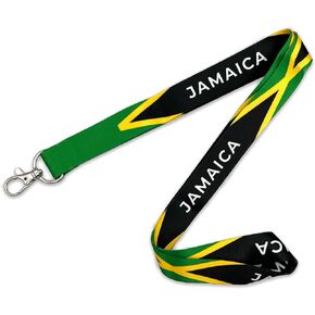 PinMaze Jamaica Flag Lanyard - Jamaican National Country Keychain Badge ID Holder