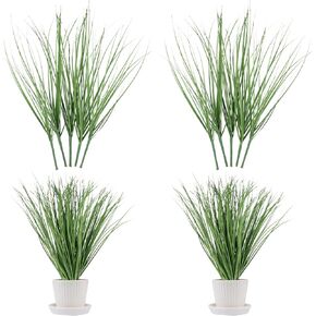 10pcs Artificial Grass Plants for Outdoors, Tall Artificial Shrubs Wheat Grass Decor Faux Tall Grass Plastic Grass Artificial Fake Greenery Stems for Indoor Outdoor Porch Home Decoration