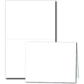 Heavyweight Blank White A2 Folded Note Cards - 4.25" x 5.5" - Greeting Cards for Card Making - Thick 80lb Stock - Inkjet/Laser Printer Compatible (40 Cards)