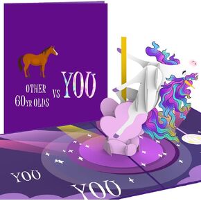 Liif Hilarious Unicorn 40th Birthday Card, Funny Happy 40th Birthday Card For Women, Her, Sister, Aunt, Wife, Friend,Forty, Celebration,With Message Note & Envelop,Size 7x5 Inch
