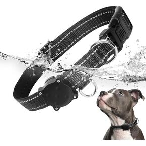 Airtag Dog Collar,MOOGROU Waterproof Air Tag Dog Collar Holder with Padded Nylon Pet Collar for Airtag GPS Tracker,Durable Airtag Case with Reflective Collar for Small-Large Dogs Red XS