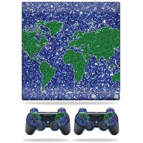 Skin Compatible with Sony Playstation 3 PS3 Slim + 2 Controllers – Bling World | MightySkins Protective, Durable, and Unique Vinyl wrap Cover | Easy to Apply, Remove | Made in The USA