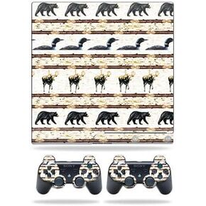 Skin Compatible with Sony Playstation 3 PS3 Slim + 2 Controllers – Lodge Stripes | MightySkins Protective, Durable, and Unique Vinyl wrap Cover | Easy to Apply, Remove | Made in The USA