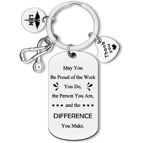 Dabihu Licensed Practical Nurse Gift LPN Keychain Appreciation Jewelry Nurse Week Gift LPN Graduation Gift Future Nurse Medical Student Inspirational Gifts Coworker Farewell Christmas Retirement Gift