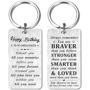 Goddaughter Birthday Gifts Keychain - Happy Birthday Gifts for Goddaughter Adult Bday Ideas