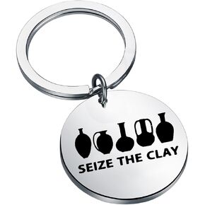 Ceramic Artist Gift Seize The Clay Keychain Pottery Lover Jewelry Pot Making Lover Gift Pottery Artist Gift