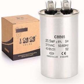 10L0L Capacitor 20.5MFD(20MFD) 370VAC for EZGO, Club Car, Columbia Electric Golf Cart 36 Volt Powerwise or Lester Chargers