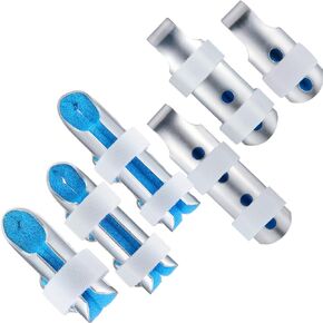 6 Pieces Finger Splints Metal Finger Support Finger Stabilizer for Adults and Children Finger Knuckle Joint Fixation, 3 Sizes (Blue)