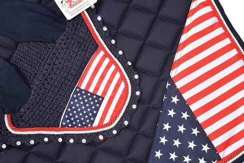 US Flag All Purpose English Saddle Pad 4th July Horse Riding Pad | Fly Bonnet | Horse Riding Equestrian Saddle Pad in Saudi Arabia