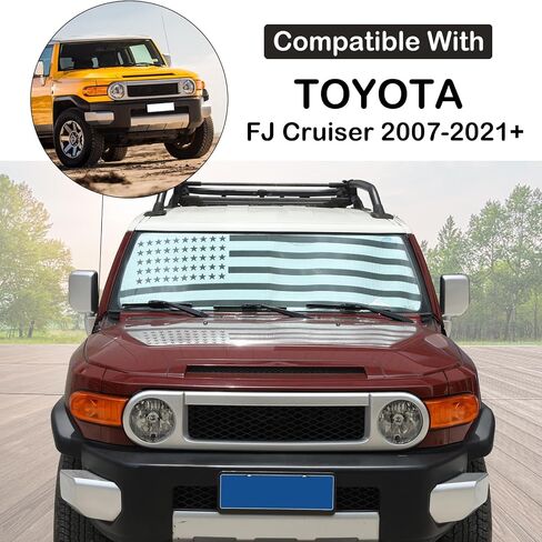 مظلة الزجاج الأمامي متوافقة مع Toyota FJ Cruiser 2007-2021 مظلات الزجاج الأمامي للسيارات قابلة للطي وواقي شمس عاكس للأشعة فوق البنفسجية وحماية من حرارة الشمس وإكسسوارات السيارة الداخلية in Kuwait