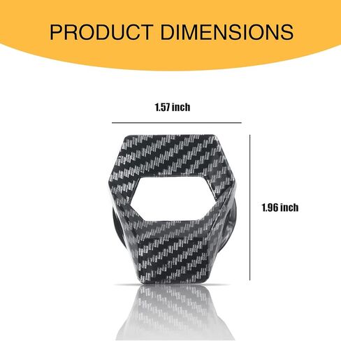 1 PC Car One-Button Start Button Cover, 1.96" x 1.57" 150° Rotation to Open Alloy Ignition Switch Protective Cover, Multiple Coloring Process Accessories, for Most Models (Carbon Fiber Black) in Saudi Arabia