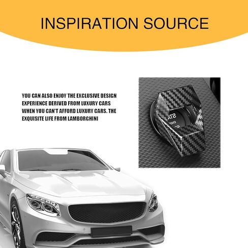 1 PC Car One-Button Start Button Cover, 1.96" x 1.57" 150° Rotation to Open Alloy Ignition Switch Protective Cover, Multiple Coloring Process Accessories, for Most Models (Carbon Fiber Black) in Saudi Arabia