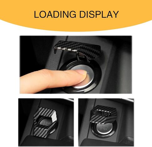 1 PC Car One-Button Start Button Cover, 1.96" x 1.57" 150° Rotation to Open Alloy Ignition Switch Protective Cover, Multiple Coloring Process Accessories, for Most Models (Carbon Fiber Black) in Saudi Arabia