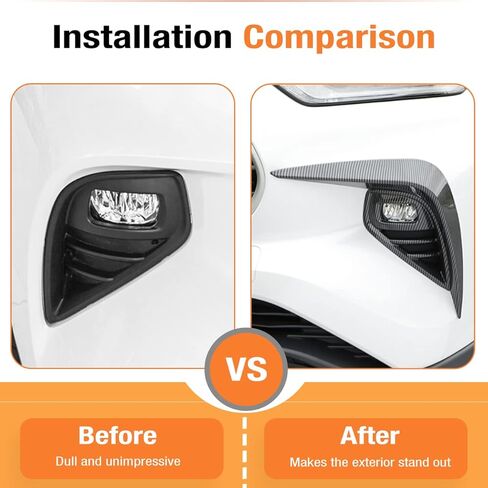 غطاء مصباح الضباب الأمامي وغطاء مصباح الضباب الأمامي متوافق مع تويوتا هايلاندر 2020 2021 2022 2023 (نمط ألياف الكربون، غطاء ضوء الضباب الأمامي أ) in Kuwait