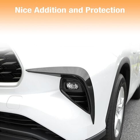 غطاء مصباح الضباب الأمامي وغطاء مصباح الضباب الأمامي متوافق مع تويوتا هايلاندر 2020 2021 2022 2023 (نمط ألياف الكربون، غطاء ضوء الضباب الأمامي أ) in Kuwait