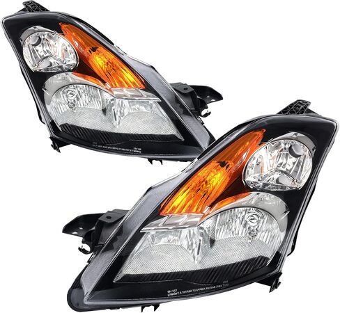 AUTOSAVER88 Headlight Assembly Compatible with 07 08 09 Altima Sedan 4-door 2007 2008 2009 Altima Black Housing with Amber Reflector Clear Lens in Saudi Arabia