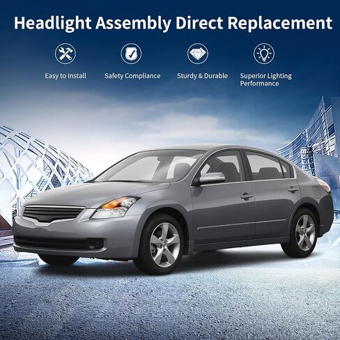 AUTOSAVER88 Headlight Assembly Compatible with 07 08 09 Altima Sedan 4-door 2007 2008 2009 Altima Black Housing with Amber Reflector Clear Lens in Saudi Arabia