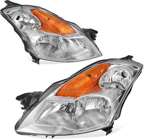 AUTOSAVER88 Headlight Assembly Compatible with 07 08 09 Altima Sedan 4-door 2007 2008 2009 Altima Black Housing with Amber Reflector Clear Lens in Saudi Arabia