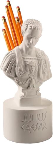 Resin Julius Caesar Statues Pencil Holder Pen Display Frame Stationery Organizer Decoration in Saudi Arabia