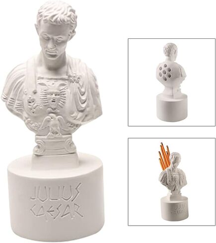 Resin Julius Caesar Statues Pencil Holder Pen Display Frame Stationery Organizer Decoration in Saudi Arabia