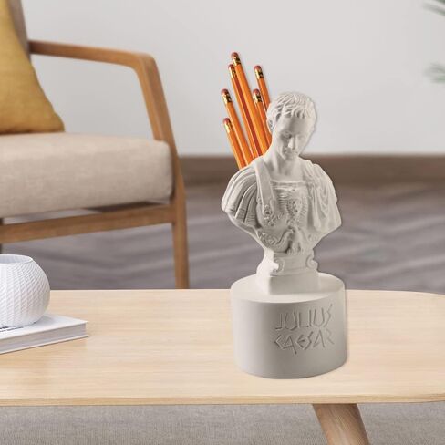 Resin Julius Caesar Statues Pencil Holder Pen Display Frame Stationery Organizer Decoration in Saudi Arabia