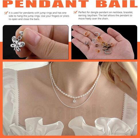 Tanstic 750Pcs 5 Colors 3 Sizes Metal Pinch Clip Clasps, Pendant Connectors Clasps Bail Finish Necklace Clasps Pendant Clasps Claw Bail for DIY Jewelry Making (6mm/8mm/11mm) in Saudi Arabia