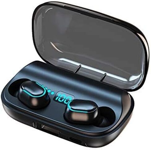 Wireless Bluetooth Earbuds, Immersive Bass Stereo Noise Cancelling Headphones, Portable Charging Case with LED Display, Headset for Sports, Home, Work Black (T11) in Saudi Arabia