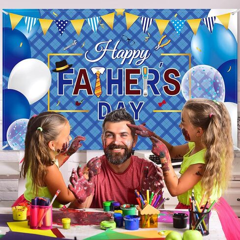 لافتة خلفية لعيد الأب السعيد، لافتة خلفية كبيرة جدًا من القماش لعيد الأب، خلفية كشك للصور لمستلزمات وديكورات حفلات عيد الأب in Saudi Arabia