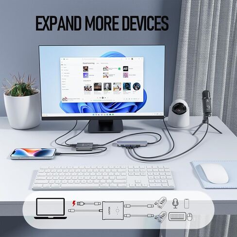 Unitek ثنائي الاتجاه USB C Switcher 1 في 2 خارج/2 في 1 خارج USB محدد التبديل 2 أجهزة كمبيوتر مشاركة 1 أجهزة USB KVM Switch100W شحن 8K @ 60 هرتز فيديو 10 جيجابت في الثانية كابلات USB-C لنقل البيانات متضمنة باللون الأسود in Kuwait