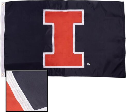Desert Cactus University of Illinois Flag Banners Fighting Illini U of I 100% Nylon Indoor Outdoor 3x5 feet Flags (Embroidered C) in Saudi Arabia