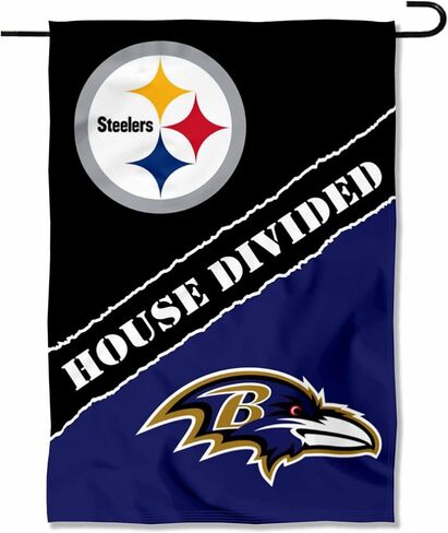 House Divided Steelers and Ravens Double Sided Garden Flag in Saudi Arabia