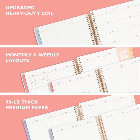 Blue Sky Livewell 2024-2025 Academic Year Weekly/Monthly Planner, 7" x 9", Multicolor Flexible Cover, Wirebound, Beck (150637) in Saudi Arabia