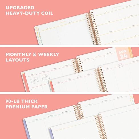 Blue Sky Livewell 2024-2025 Academic Year Weekly/Monthly Planner, 7" x 9", Multicolor Flexible Cover, Wirebound, Beck (150637) in Saudi Arabia