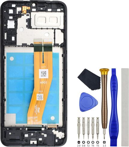 Full LCD Digitizer Touch Screen Assembly Replacement for Samsung Galaxy A04e SM-A042F Black with Toolkit and Screen Frame in Saudi Arabia