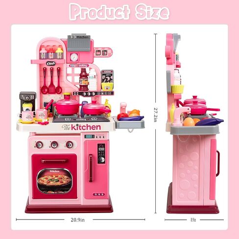 Kids Kitchen Playset,Cooking Stove,Play Sink,Oven,Lights & Sounds,Ages 3+ in Saudi Arabia