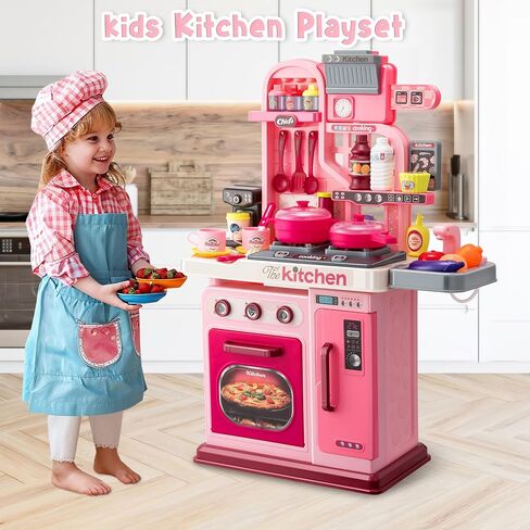 Kids Kitchen Playset,Cooking Stove,Play Sink,Oven,Lights & Sounds,Ages 3+ in Saudi Arabia