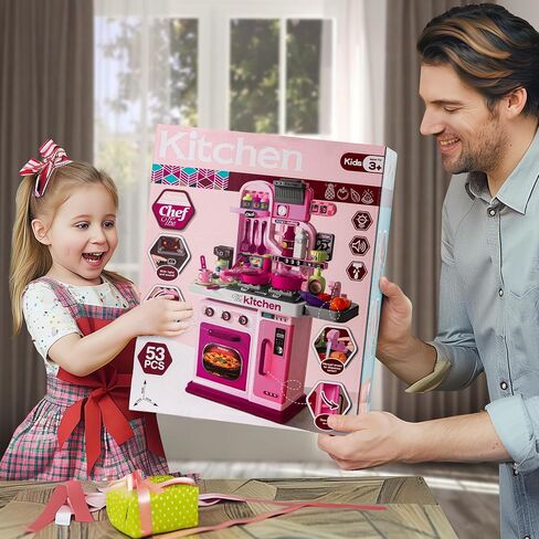 Kids Kitchen Playset,Cooking Stove,Play Sink,Oven,Lights & Sounds,Ages 3+ in Saudi Arabia