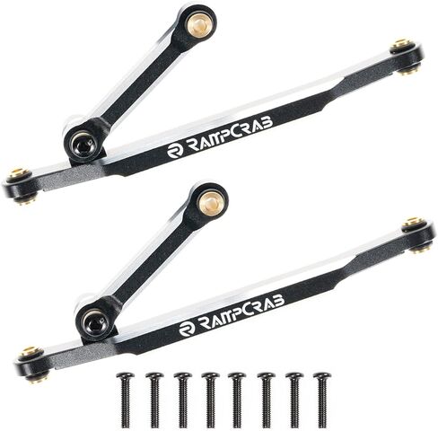 RampCrab Alu #7075 وصلات توجيه لـ FCX24، مجموعتان، مجموعة روابط ربط قضيب التوجيه لـ FMS FCX24، مناسبة لسيارة زاحفة 1/24 RC FCX24 Power Wagon Butcher، Max Smasher Big Foot Monster Truck، K5 Blazer in Kuwait