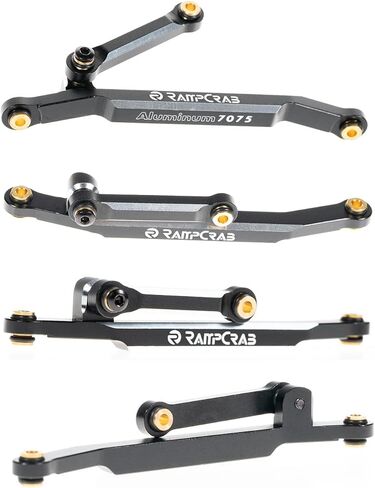 RampCrab Alu #7075 وصلات توجيه لـ FCX24، مجموعتان، مجموعة روابط ربط قضيب التوجيه لـ FMS FCX24، مناسبة لسيارة زاحفة 1/24 RC FCX24 Power Wagon Butcher، Max Smasher Big Foot Monster Truck، K5 Blazer in Kuwait