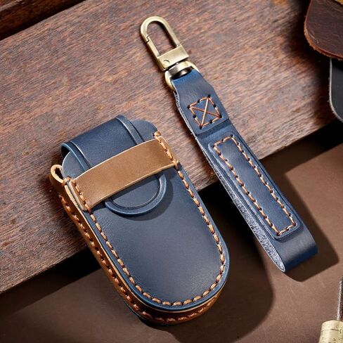 EASYANT Leather Car Key Fob Cover Compatible with Jeep Grand Cherokee Dodge Renegade Challenger Chrysler 5 Buttons Black in Saudi Arabia