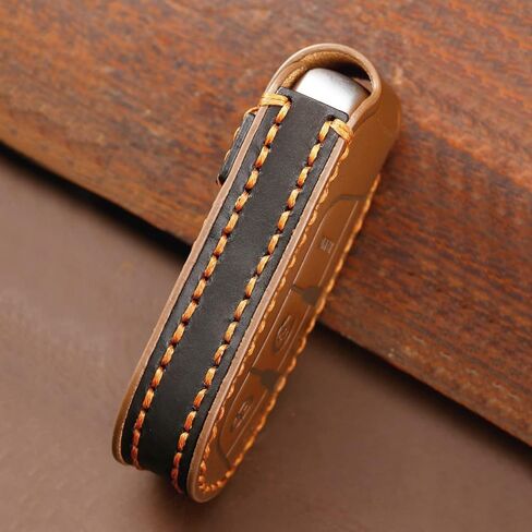 EASYANT Leather Car Key Fob Cover Compatible with Jeep Grand Cherokee Dodge Renegade Challenger Chrysler 5 Buttons Black in Saudi Arabia
