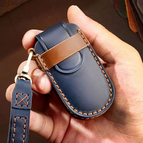 EASYANT Leather Car Key Fob Cover Compatible with Jeep Grand Cherokee Dodge Renegade Challenger Chrysler 5 Buttons Black in Saudi Arabia