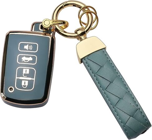 لتويوتا مفتاح فوب غطاء سلسلة المفاتيح تناسب تندرا توكوما سيكويا 4 رانر هايلاندر RAV4 كامري كورولا أفالون حافظة مفتاح ذكي (أسود) in Kuwait