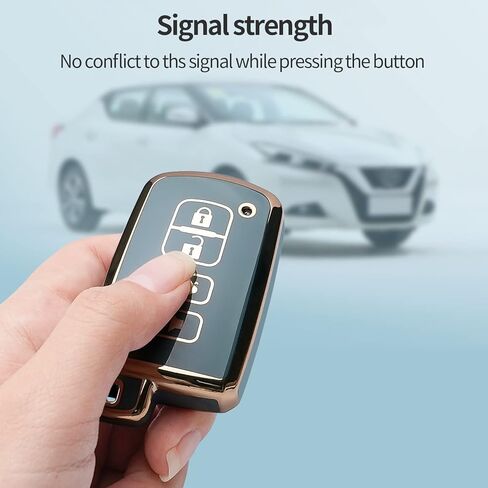 لتويوتا مفتاح فوب غطاء سلسلة المفاتيح تناسب تندرا توكوما سيكويا 4 رانر هايلاندر RAV4 كامري كورولا أفالون حافظة مفتاح ذكي (أسود) in Kuwait