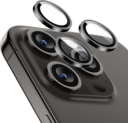 ESR Camera Lens Protector for iPhone 15 Pro Max/15 Pro/14 Pro Max/14 Pro, Ultra-tough HD Individual Lens Protectors, Scratch Resistant, Ultra-thin Tempered Glass, Armorite Series, 1 Pack, Black in Saudi Arabia