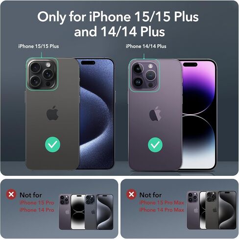 ESR Camera Lens Protector for iPhone 15 Pro Max/15 Pro/14 Pro Max/14 Pro, Ultra-tough HD Individual Lens Protectors, Scratch Resistant, Ultra-thin Tempered Glass, Armorite Series, 1 Pack, Black in Saudi Arabia