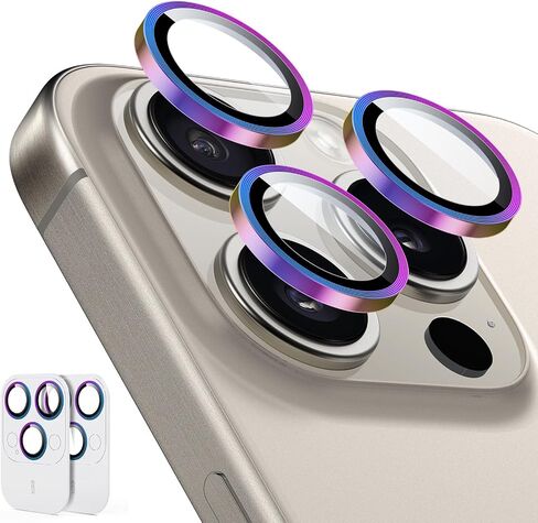 ESR Camera Lens Protector for iPhone 15 Pro Max/15 Pro/14 Pro Max/14 Pro, Ultra-tough HD Individual Lens Protectors, Scratch Resistant, Ultra-thin Tempered Glass, Armorite Series, 1 Pack, Black in Saudi Arabia