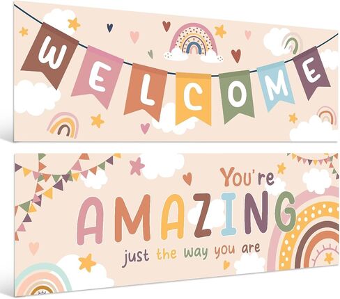 Boho Classroom Decorations for Teachers Bohemia Welcome Banner and Poster Inspirational Classroom Bulletin Board Wall Decor for Students Kindergarten Primary Elementary Middle School Supplies in Saudi Arabia