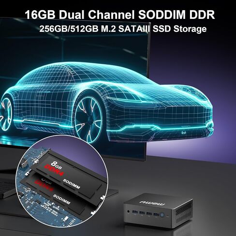جهاز كمبيوتر صغير ثنائي الشبكة المحلية Intel N5095 يصل إلى 2.9 جيجا هرتز، 8 جيجا بايت SODIMM 256 جيجا بايت SSD، أجهزة كمبيوتر مكتبية صغيرة 4K@60 هرتز شاشة ثلاثية، جيجابت إيثرنت x2 كمبيوتر شخصي صغير لصناعة الأعمال المنزلية in Saudi Arabia