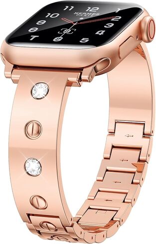 Dsytom Stylish Bands Compatible with Apple Watch Band 49mm 45mm 44mm 42mm 41mm 40mm 38mm for Women Men, Luxury Metal Bracelet iWatch Band for Apple Watch Ultra 2 Series 9/8/7/6/5/4/3/2/1/SE/SE 2 in Saudi Arabia